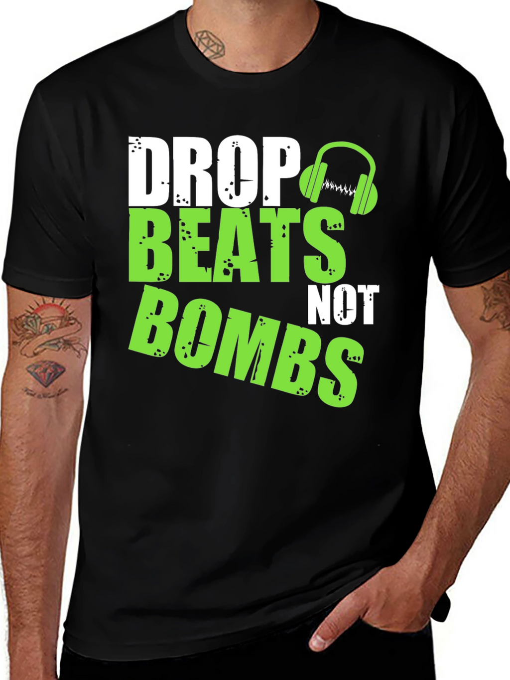 Drop Beats Not Bombs Graphic T-Shirt