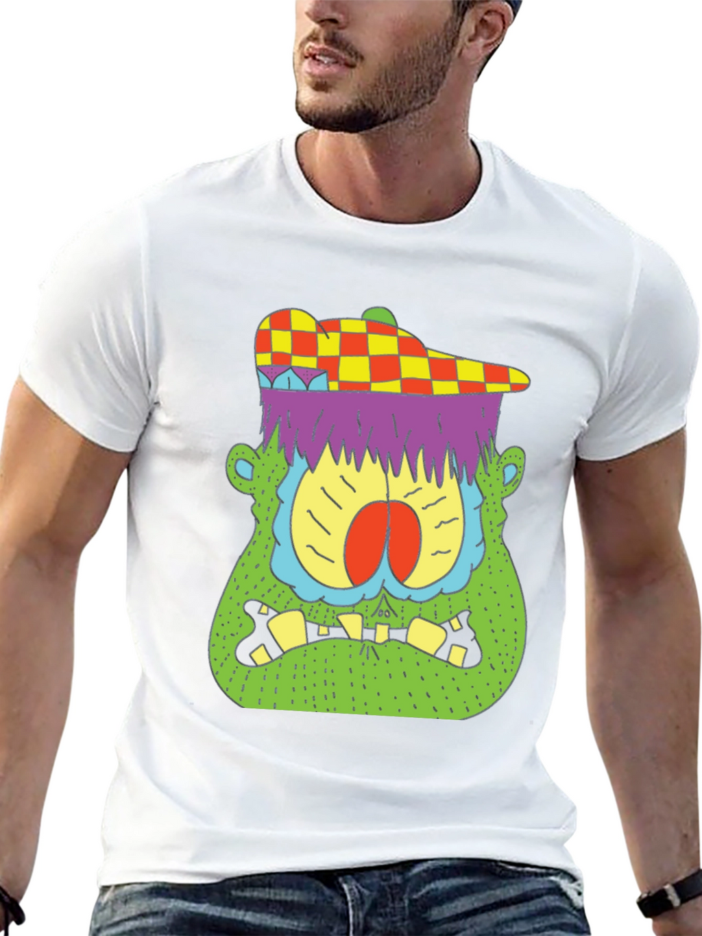 Funky Monster Graphic T-Shirt - Cool Cartoon Design
