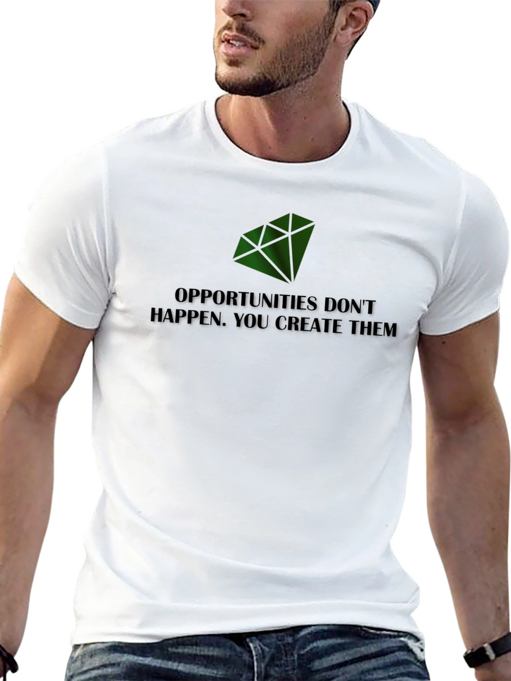 Create Opportunities Tee - Motivational Black T-Shirt