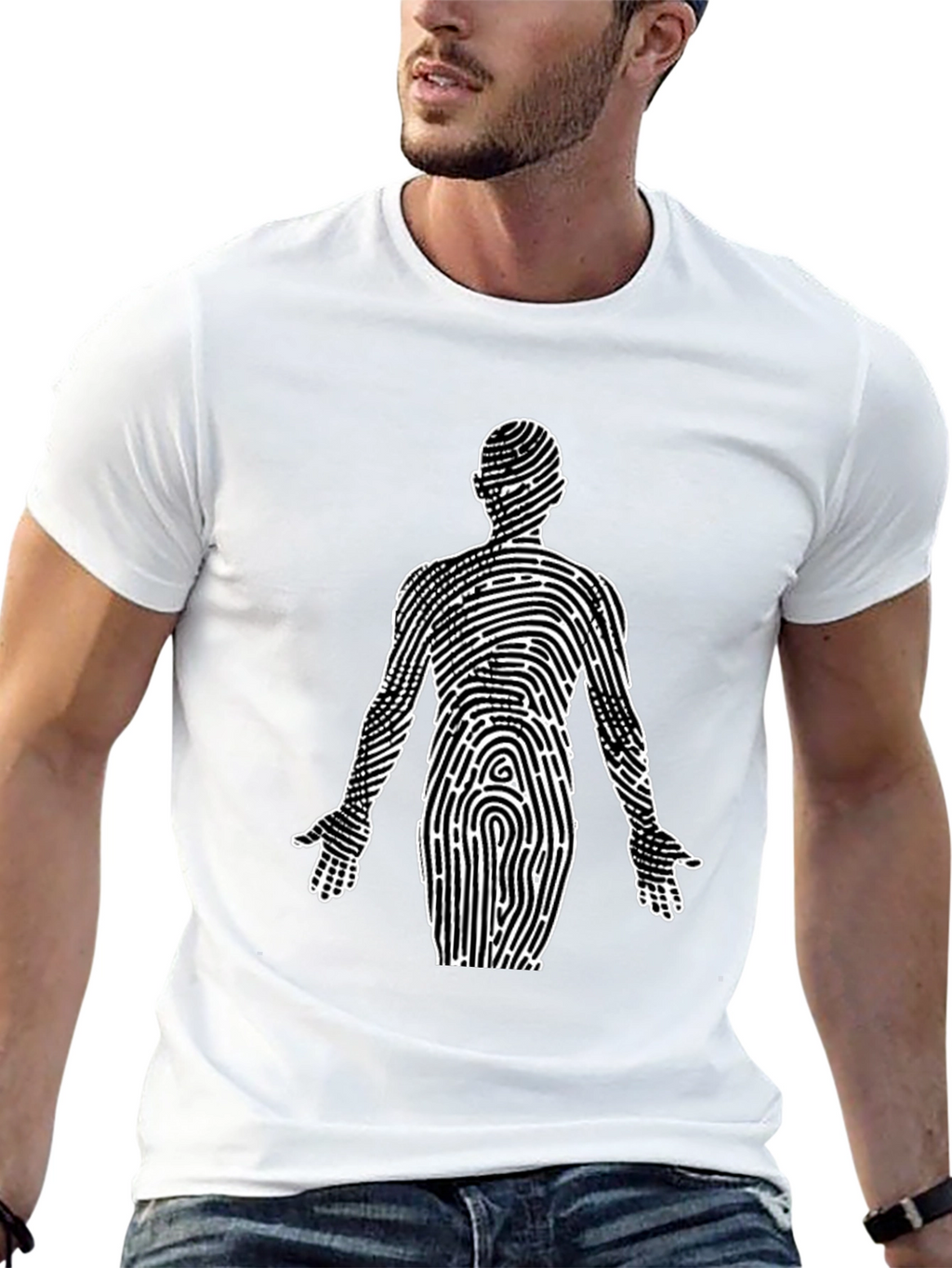 Unique Fingerprint Body Black T-Shirt