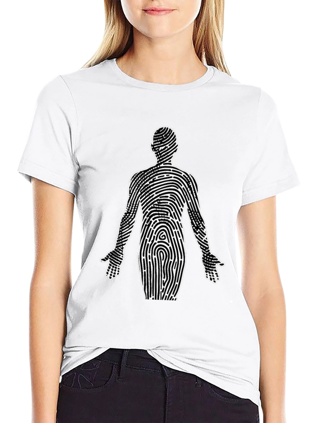 Unique Fingerprint Body Black T-Shirt