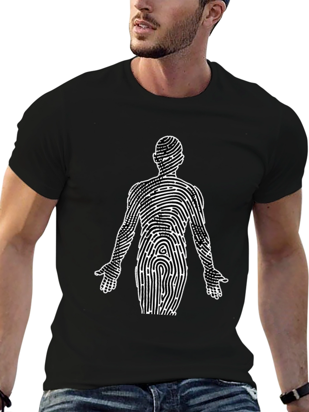Unique Fingerprint Body Black T-Shirt