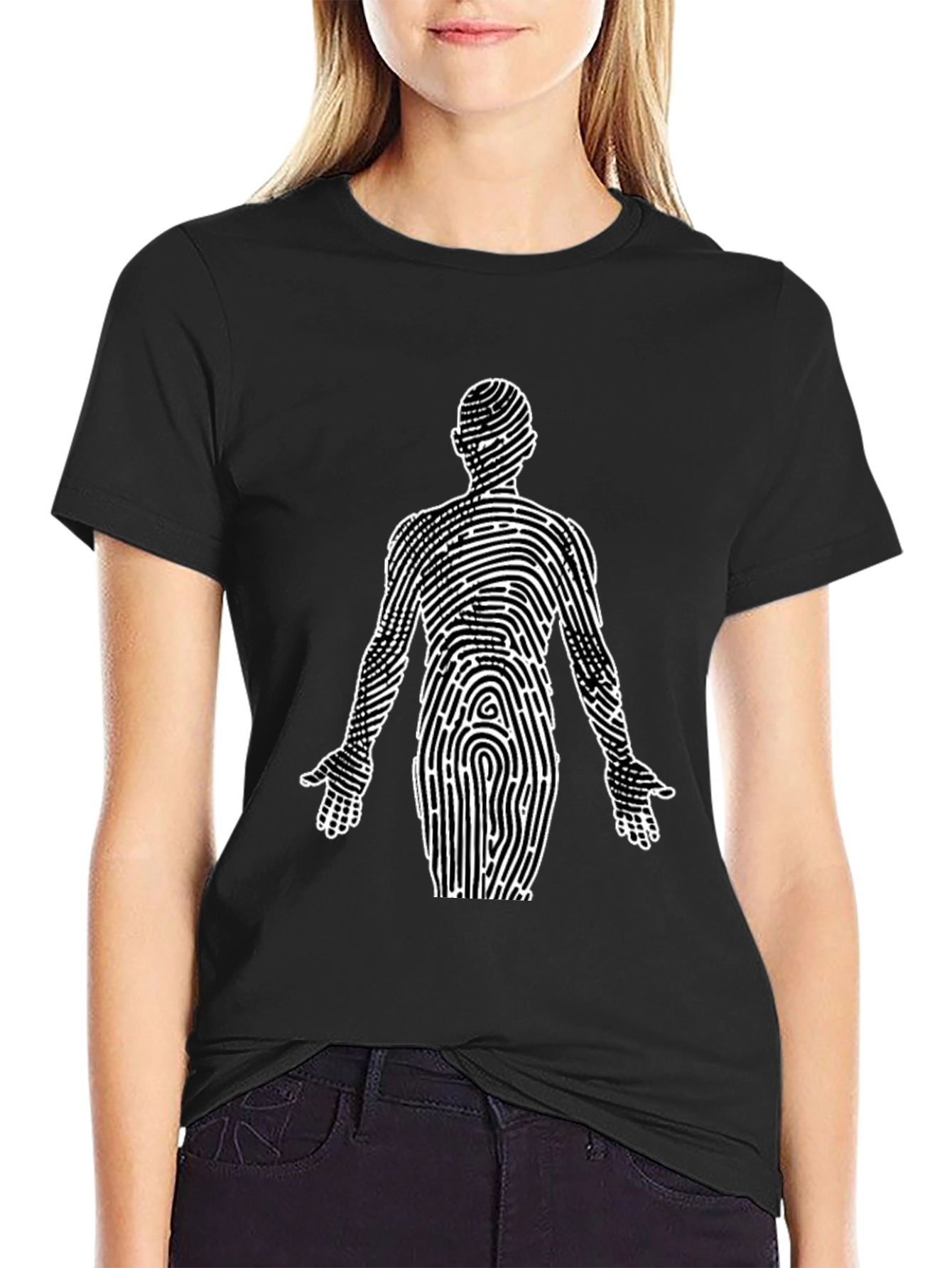 Unique Fingerprint Body Black T-Shirt