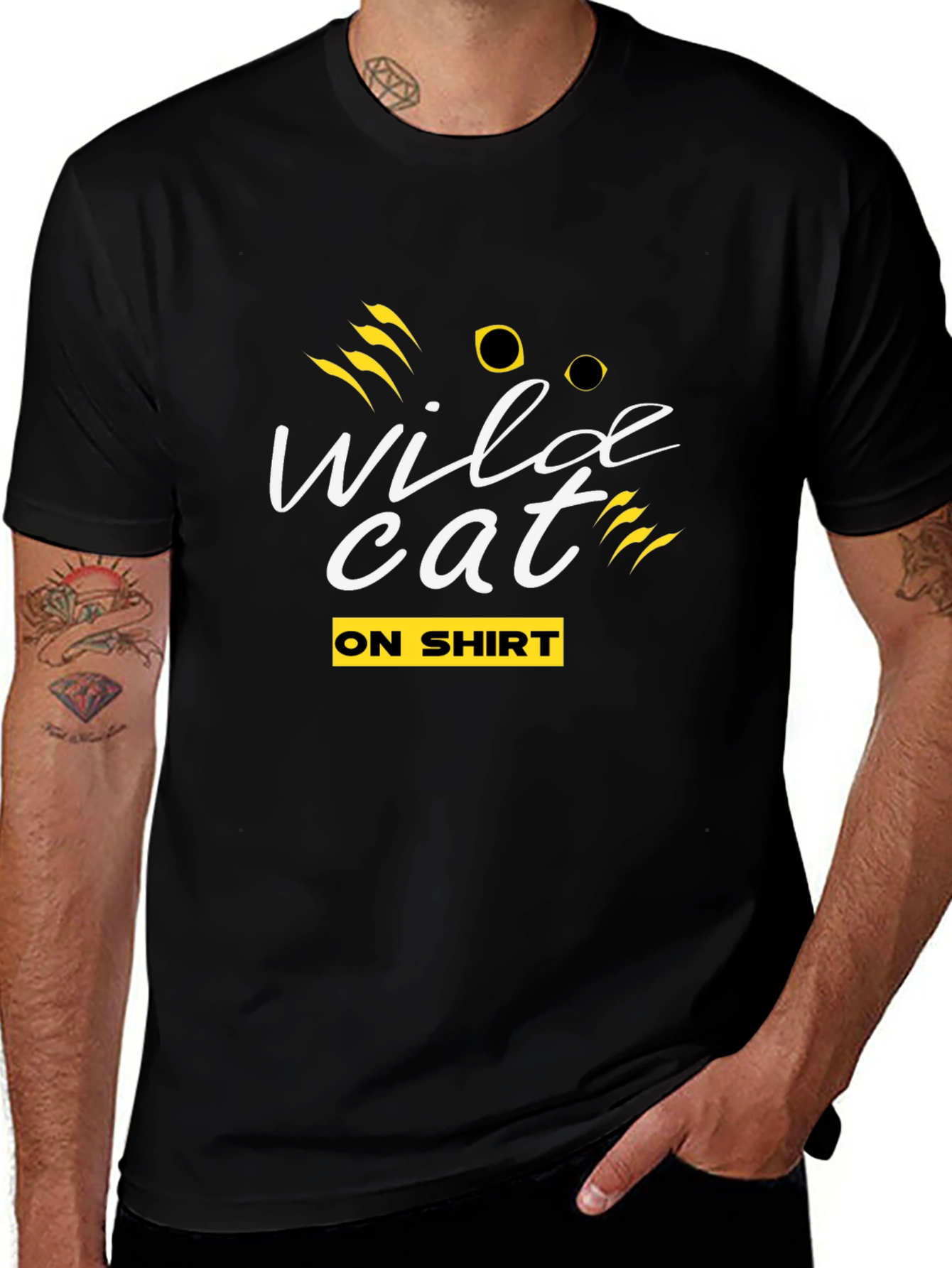 Wildcat Graphic Tee - Black Crew Neck T-Shirt