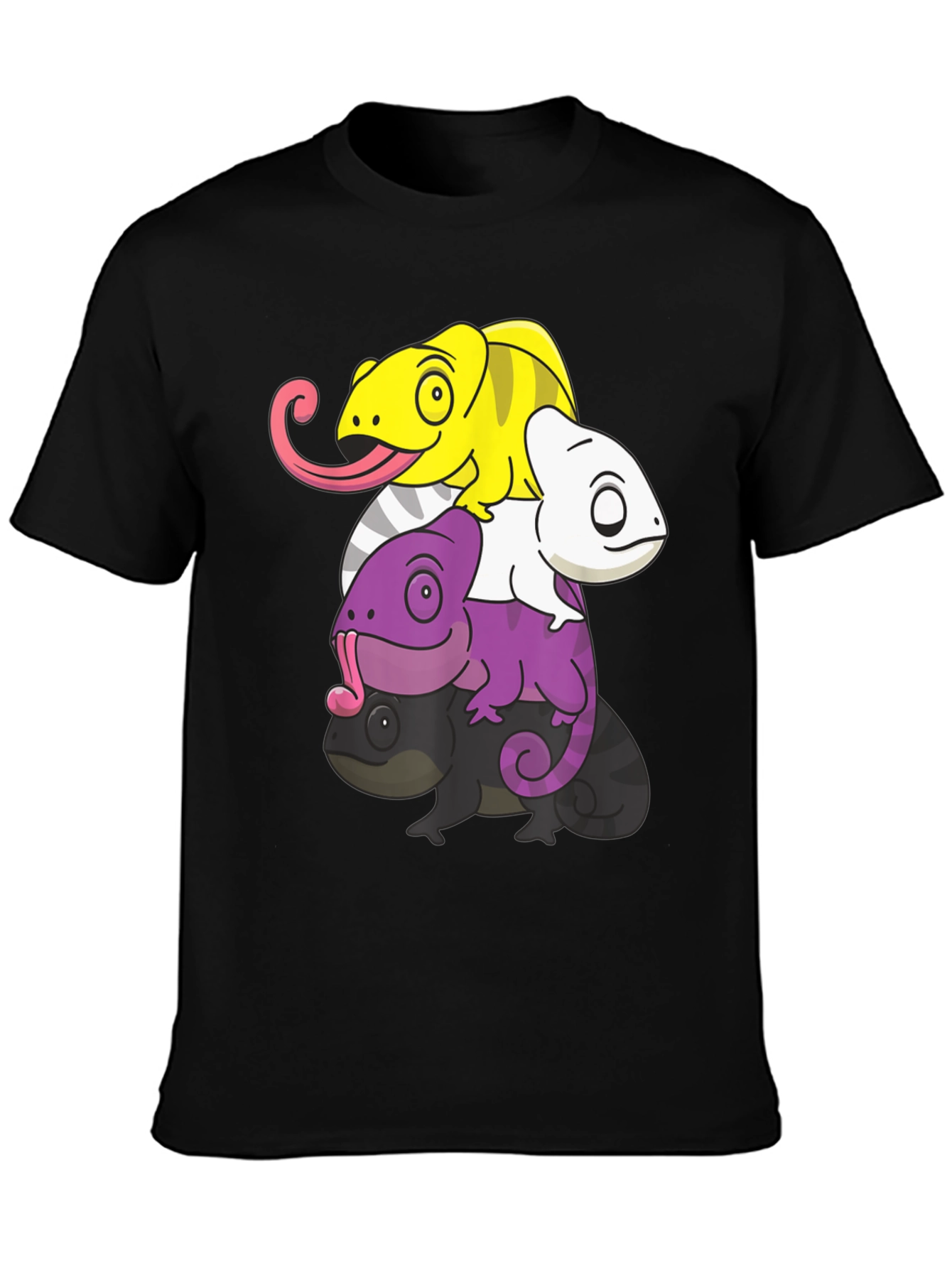 Stacked Chameleon Graphic Tee - Unique Reptile Lover Gift