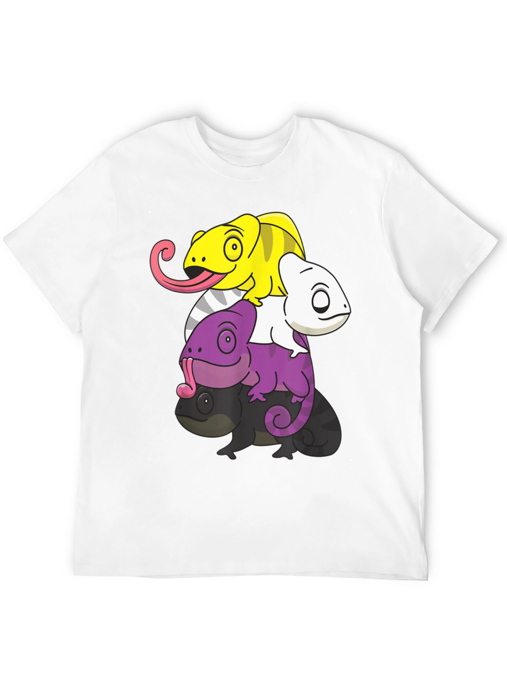 Stacked Chameleon Graphic Tee - Unique Reptile Lover Gift