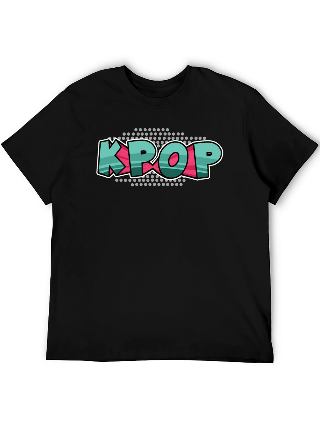 KPOP Graphic Tee - Black Cotton Crew Neck T-Shirt