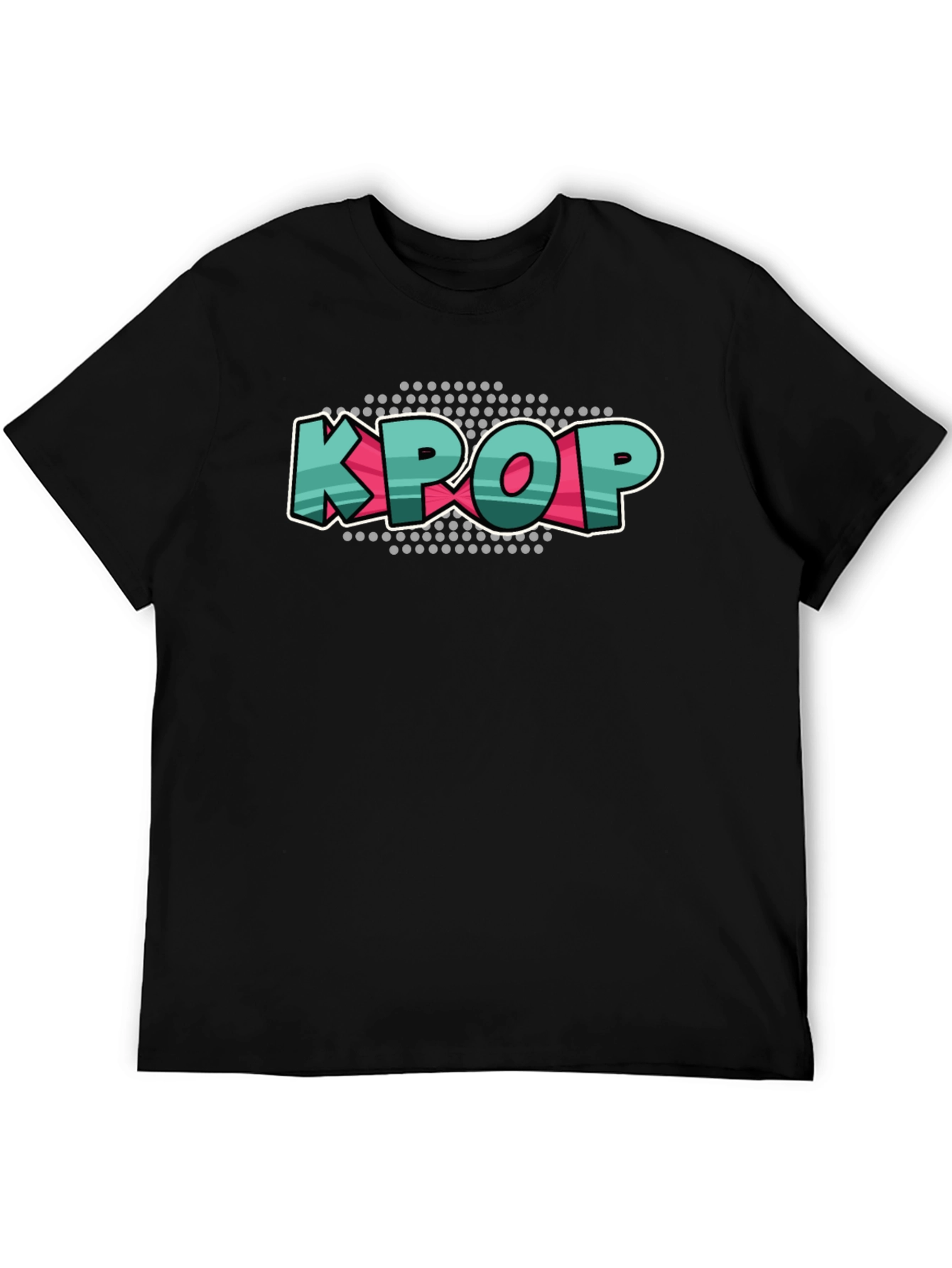 KPOP Graphic Tee - Black Cotton Crew Neck T-Shirt
