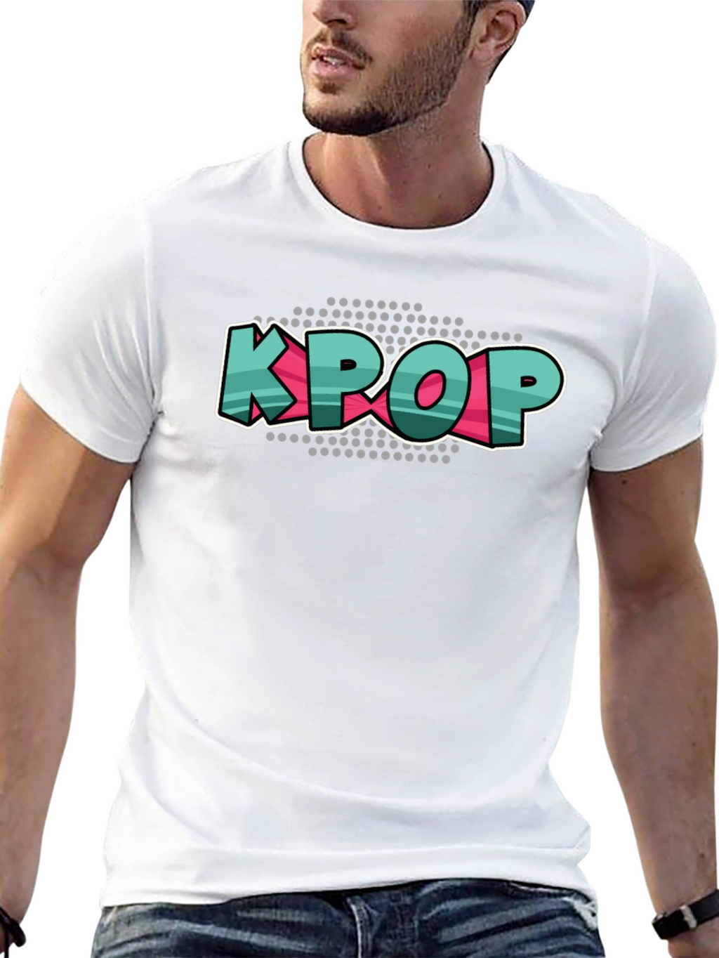 KPOP Graphic Tee - Black Cotton Crew Neck T-Shirt