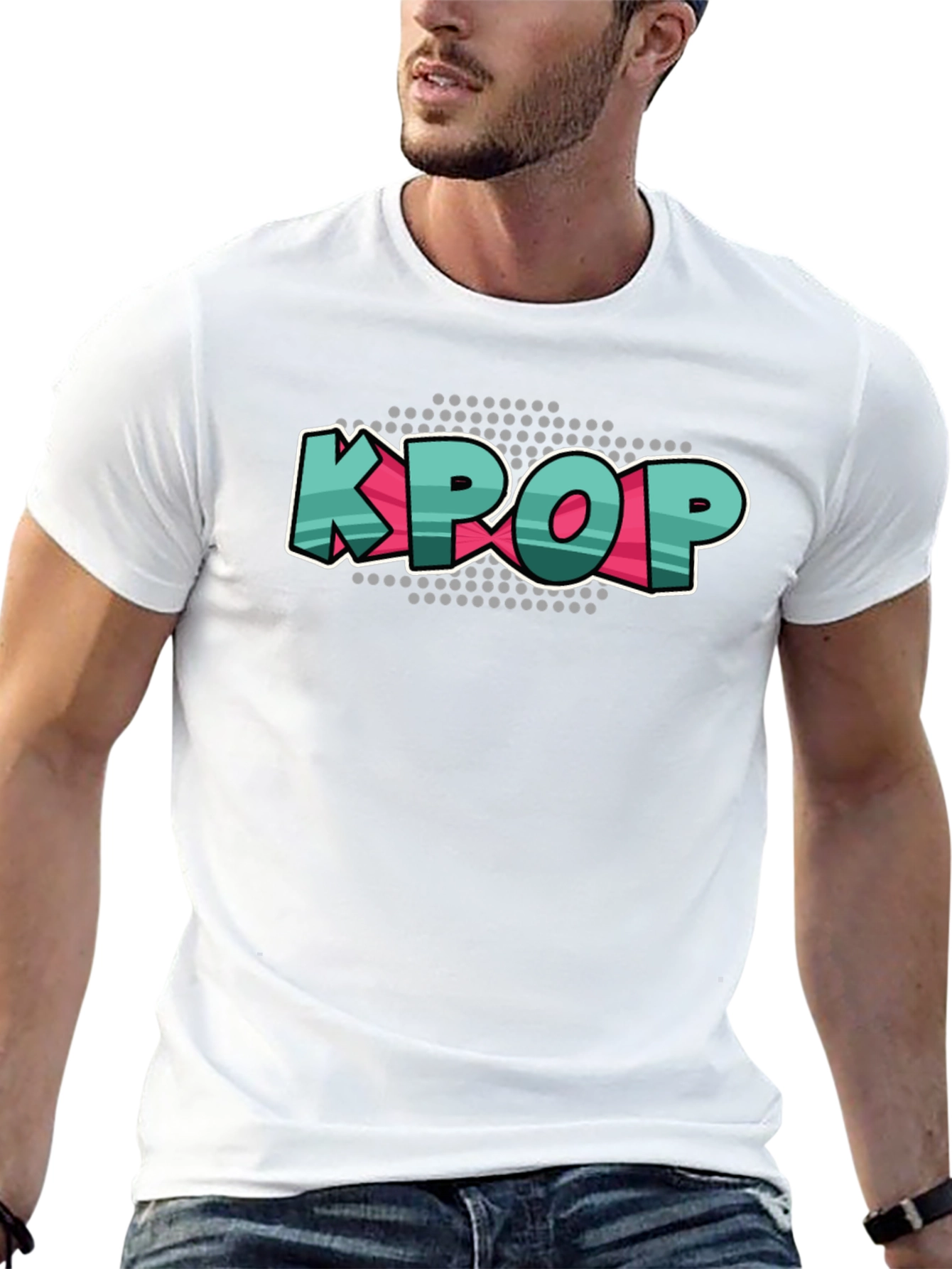 KPOP Graphic Tee - Black Cotton Crew Neck T-Shirt