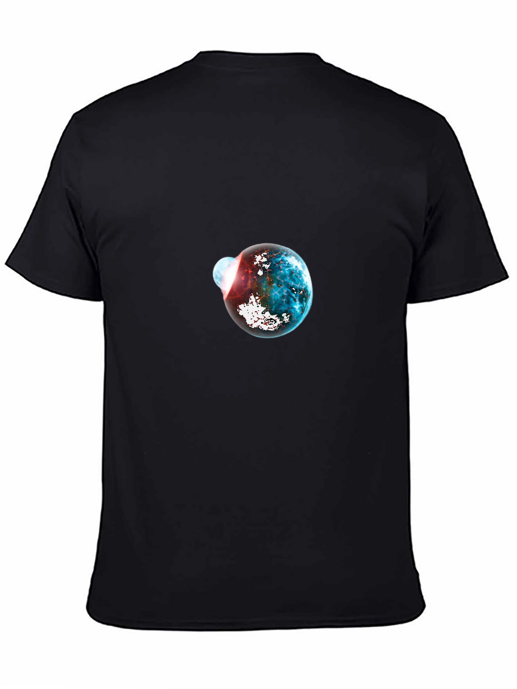 Galaxy Planet Graphic Print Mens Black T-Shirt