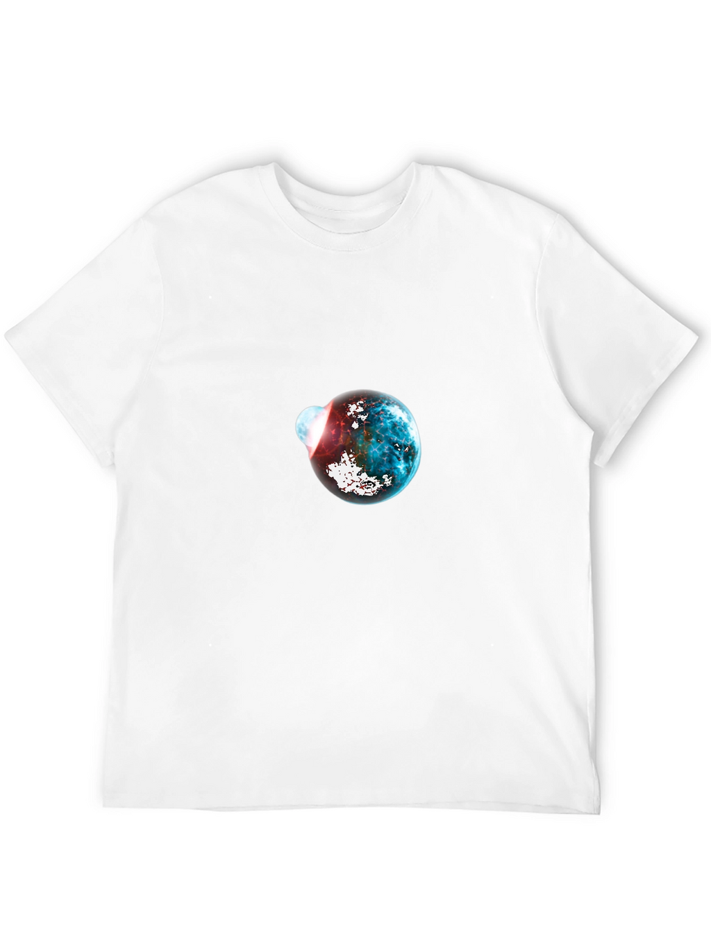 Galaxy Planet Graphic Print Mens Black T-Shirt