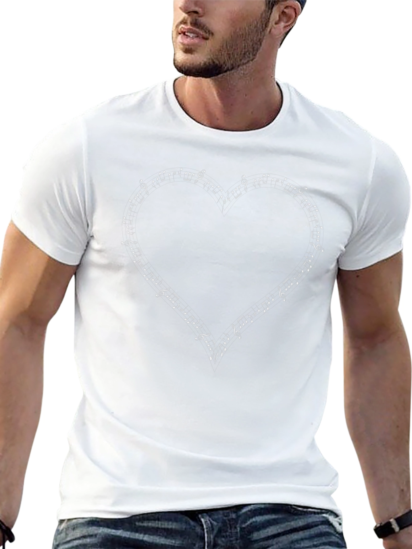 Musical Heart T-Shirt - Black Music Lover Tee