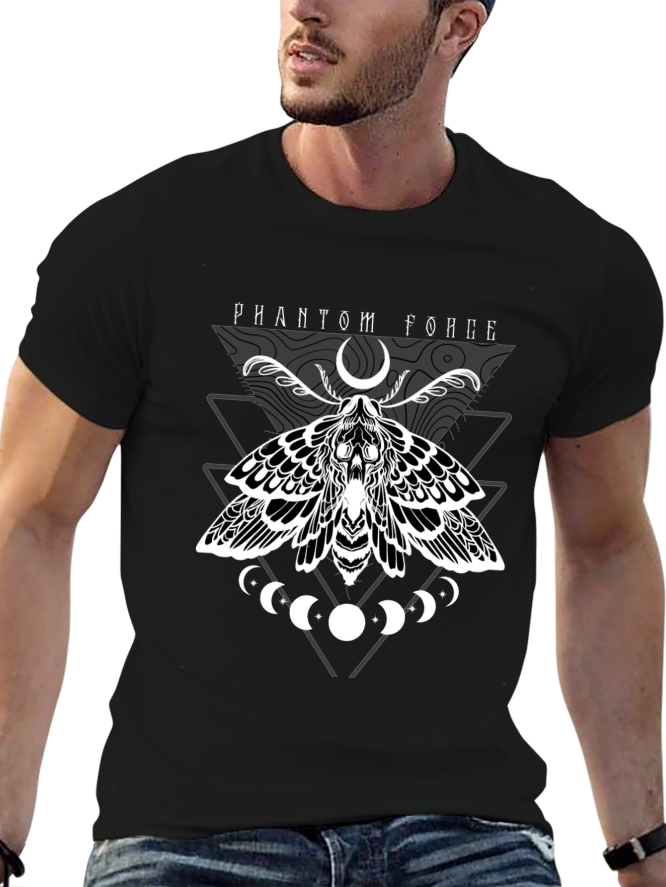 Phantom Force Moth Graphic Black T-Shirt