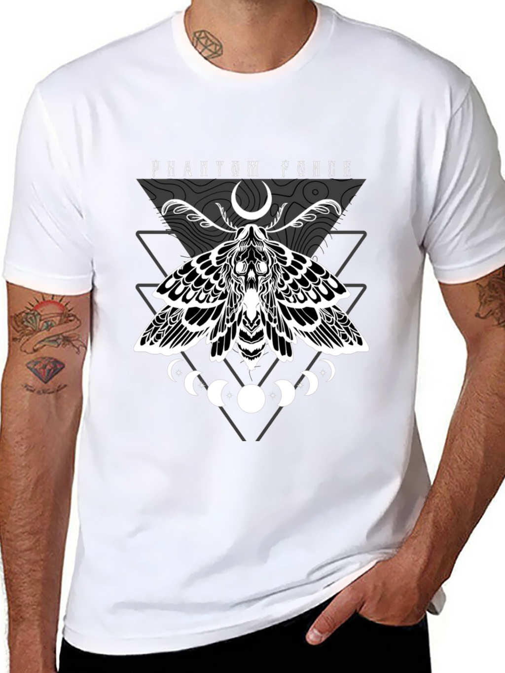 Phantom Force Moth Graphic Black T-Shirt