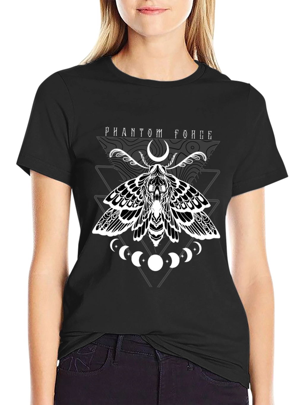 Phantom Force Moth Graphic Black T-Shirt
