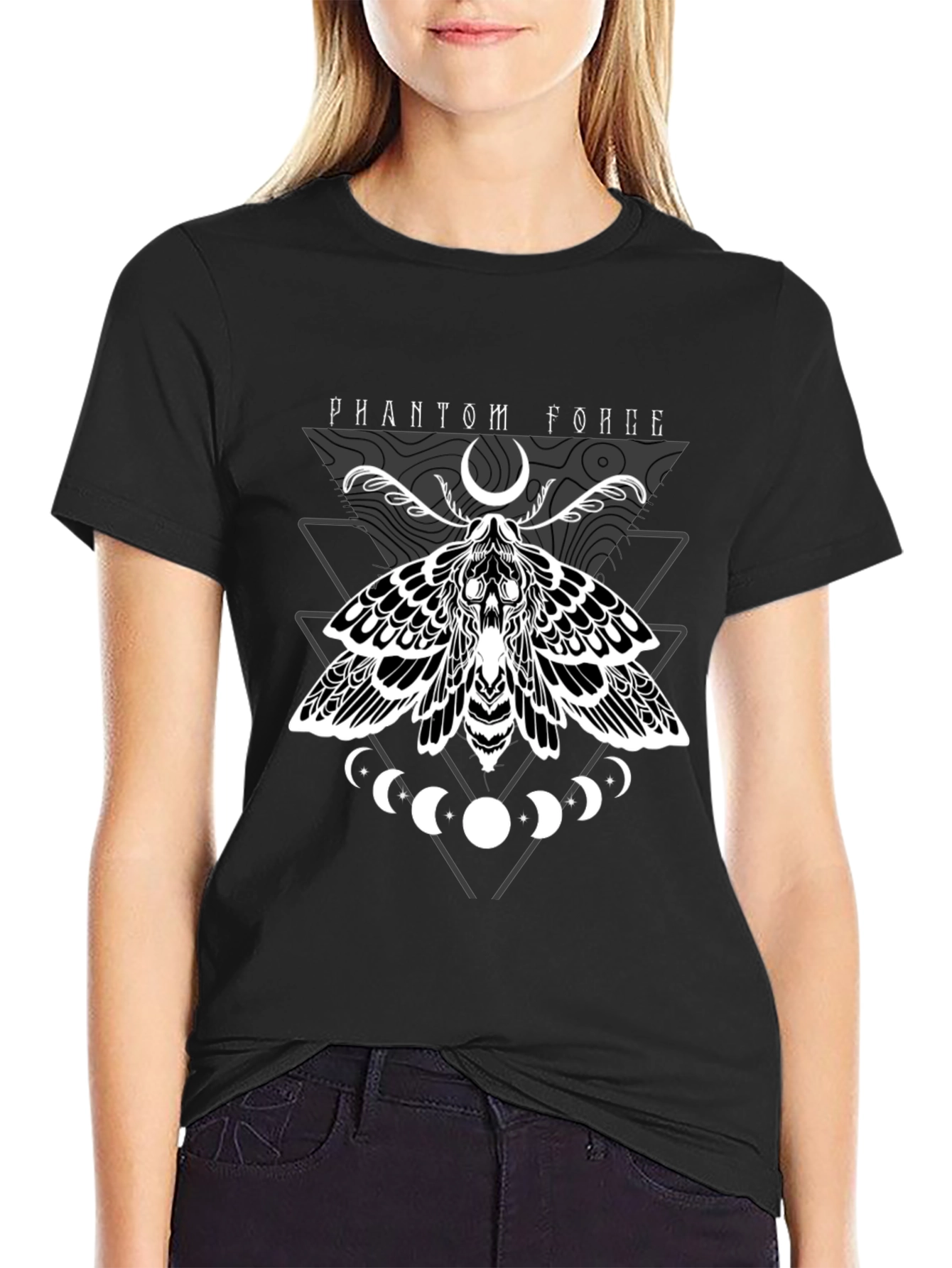 Phantom Force Moth Graphic Black T-Shirt