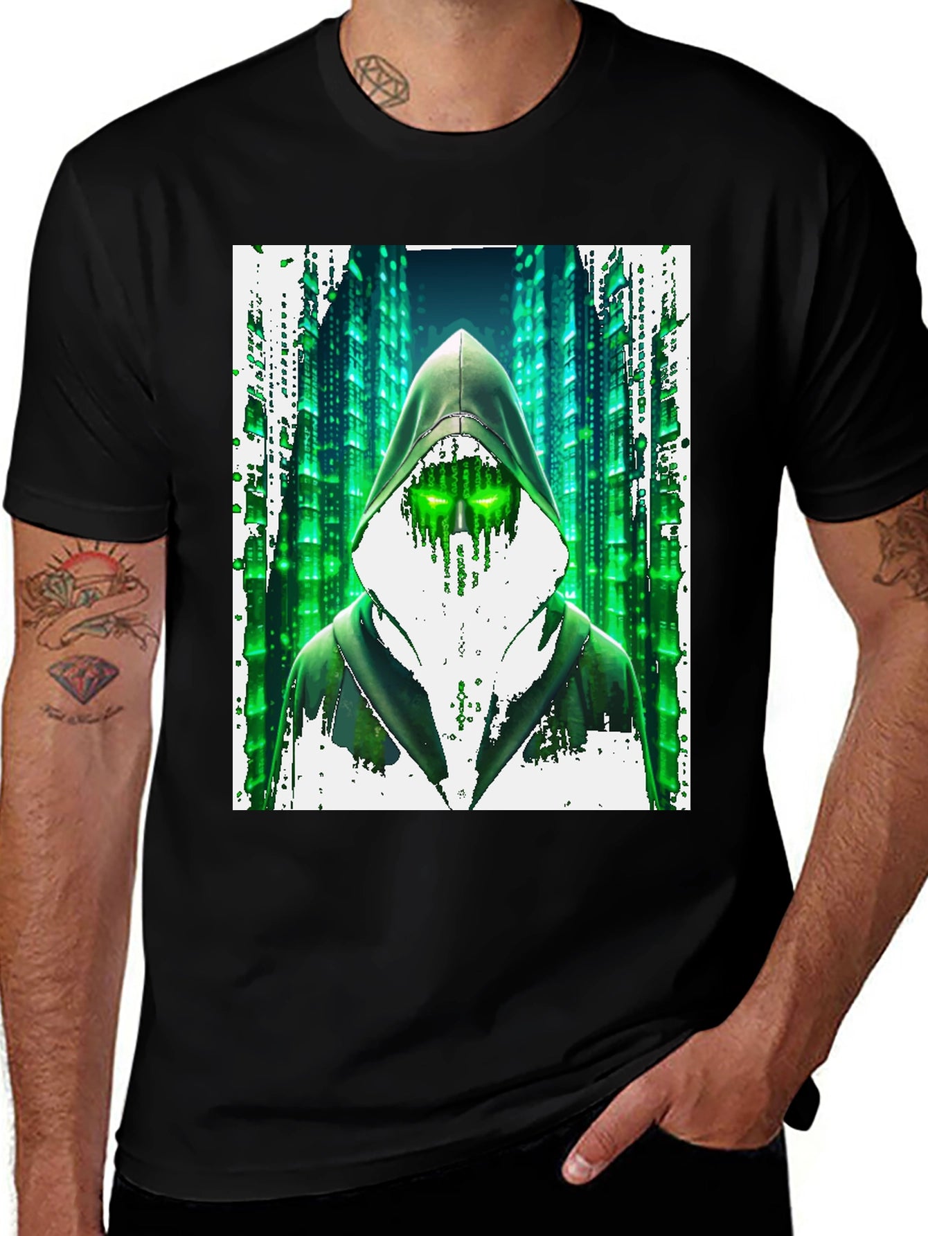 Hacker Matrix Graphic Tee - Black