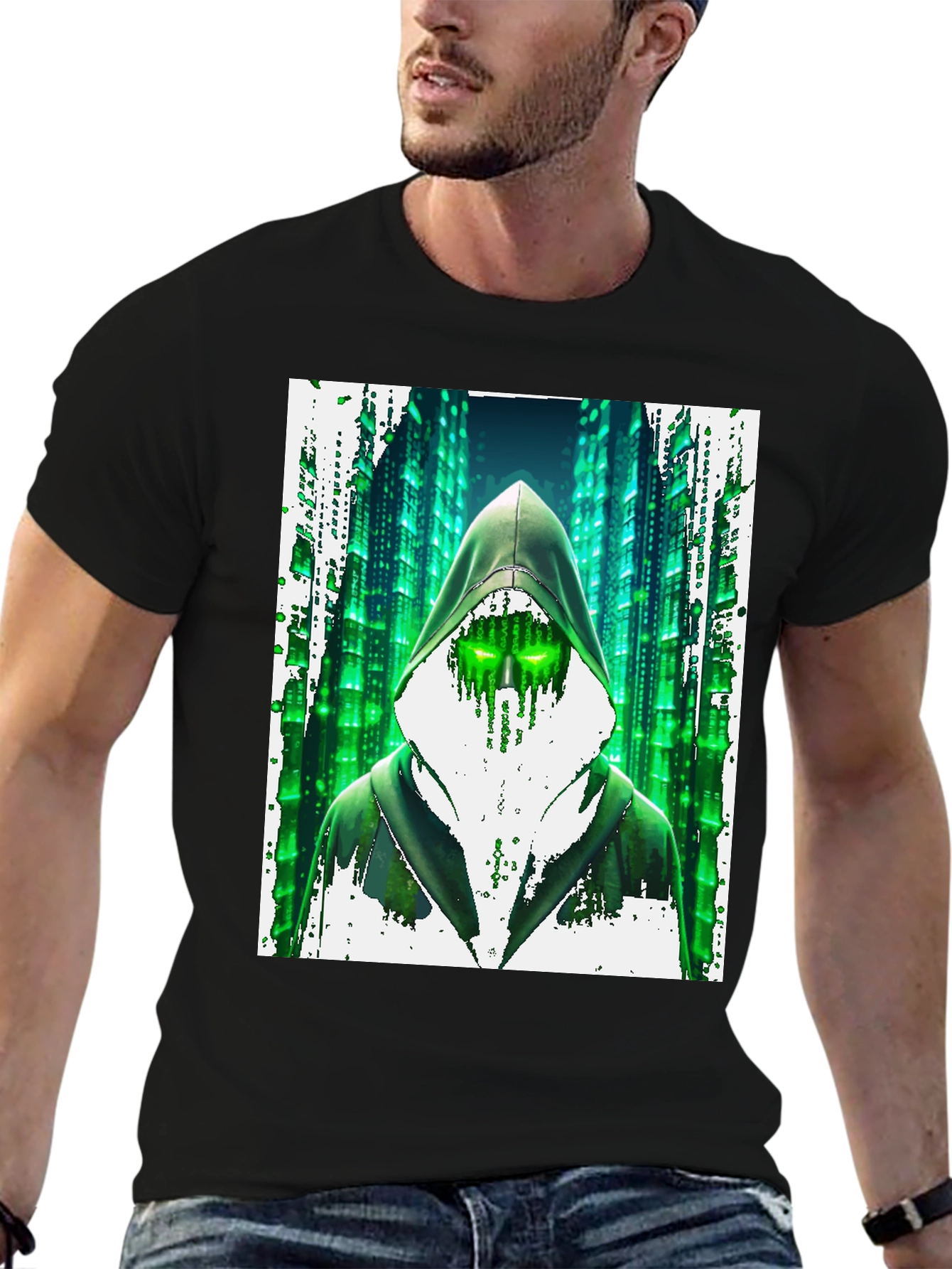 Hacker Matrix Graphic Tee - Black