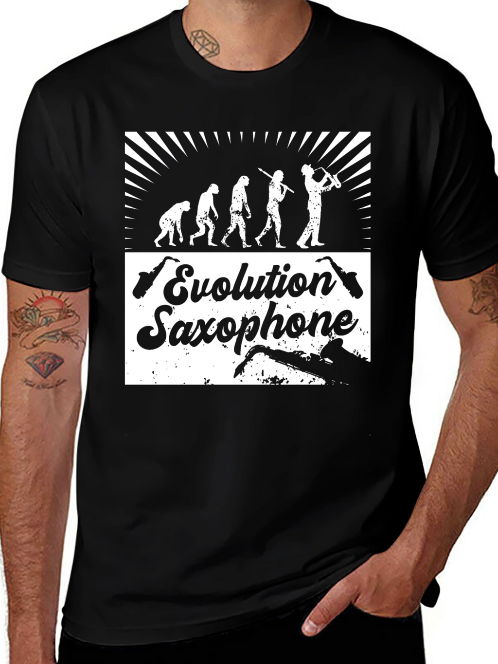 Evolution Saxophone T-Shirt - Funny Music Tee