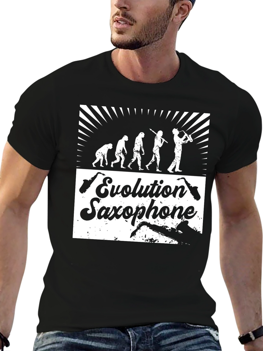Evolution Saxophone T-Shirt - Funny Music Tee