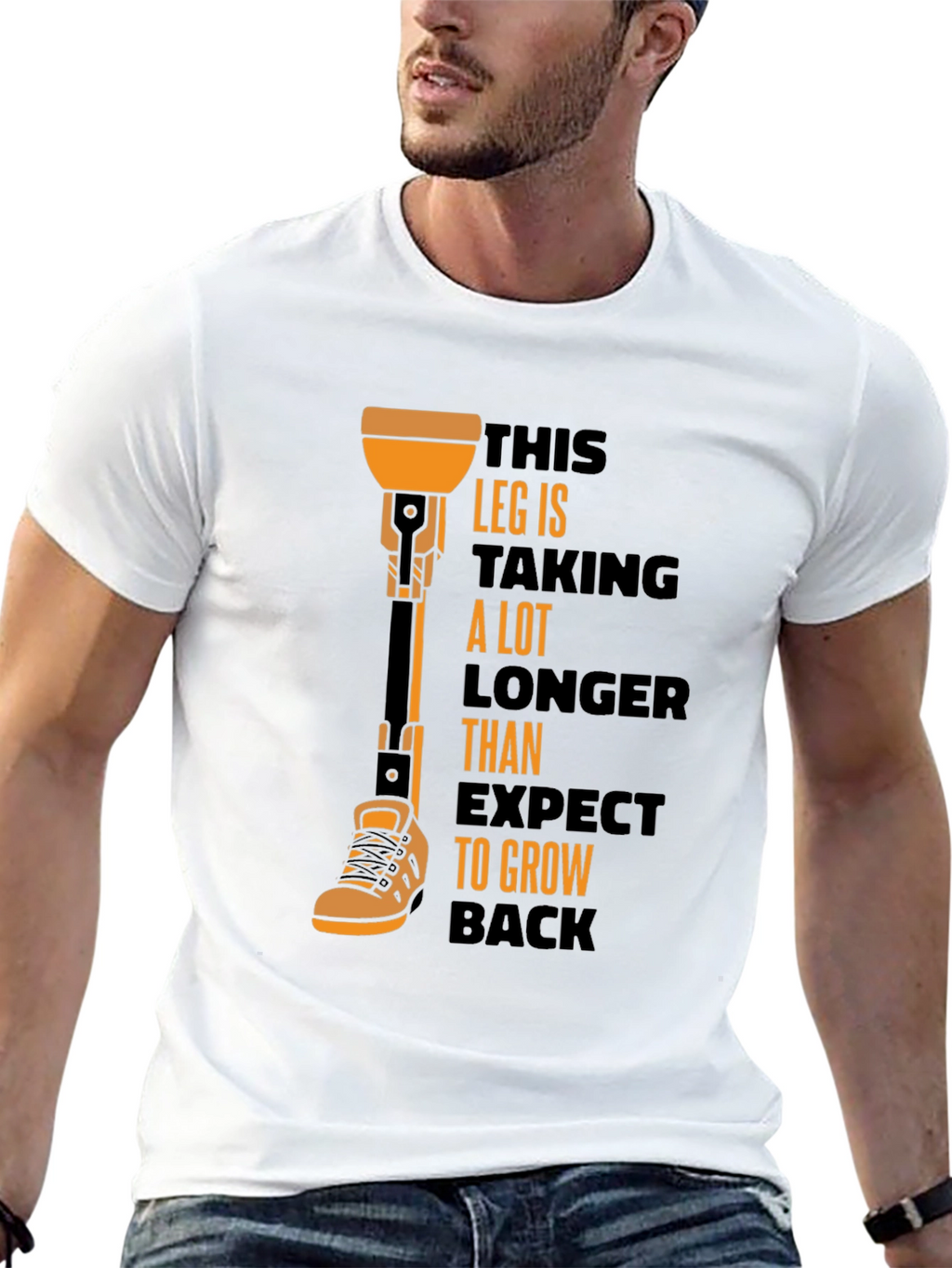 Humorous Prosthetic Leg T-Shirt