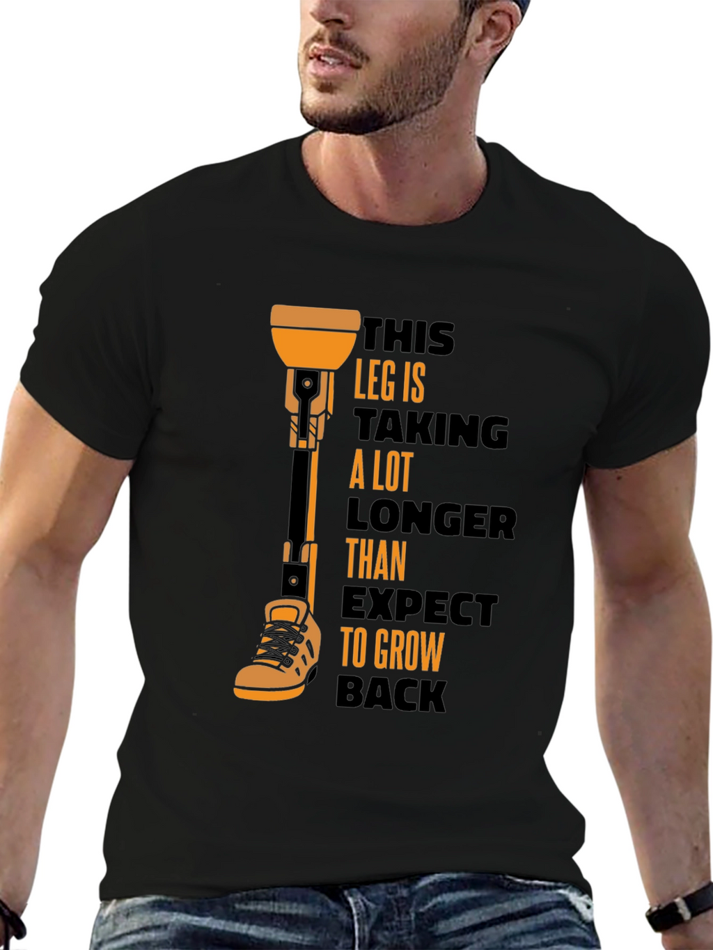 Humorous Prosthetic Leg T-Shirt
