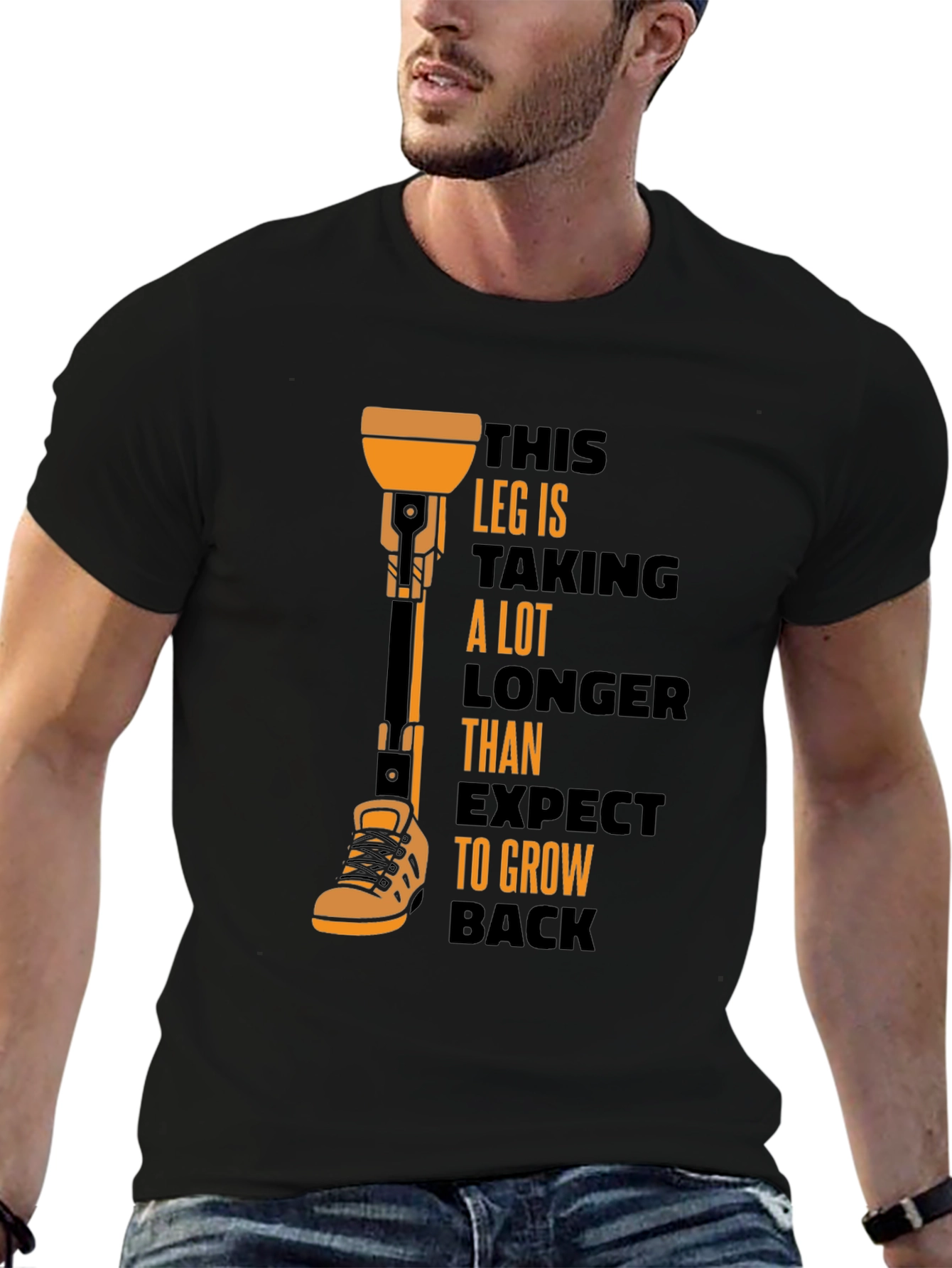 Humorous Prosthetic Leg T-Shirt