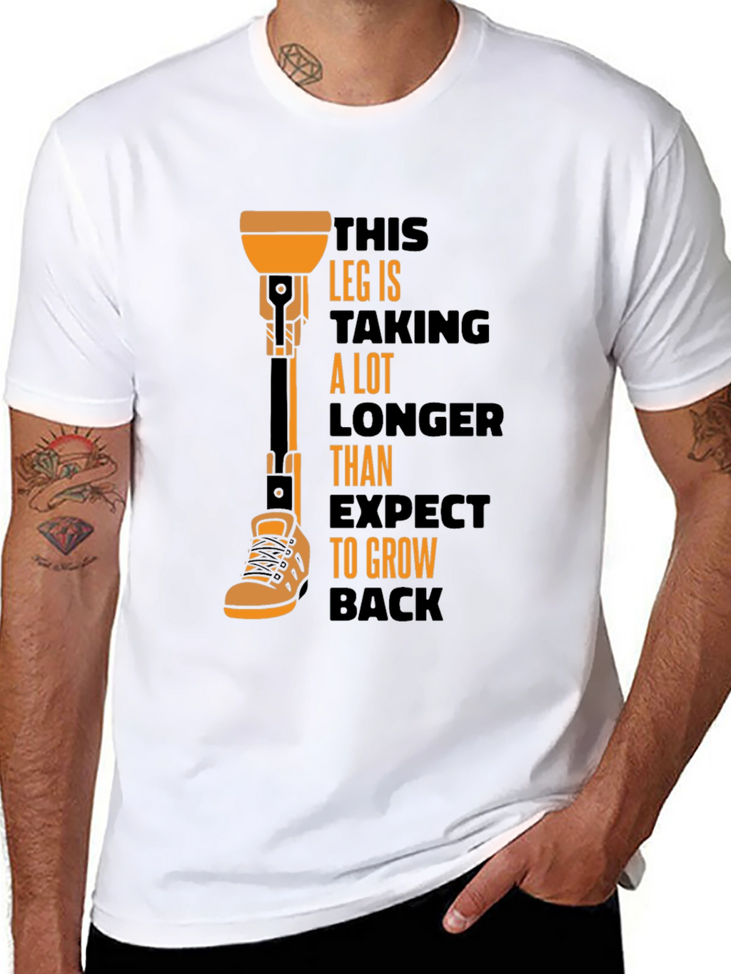 Humorous Prosthetic Leg T-Shirt
