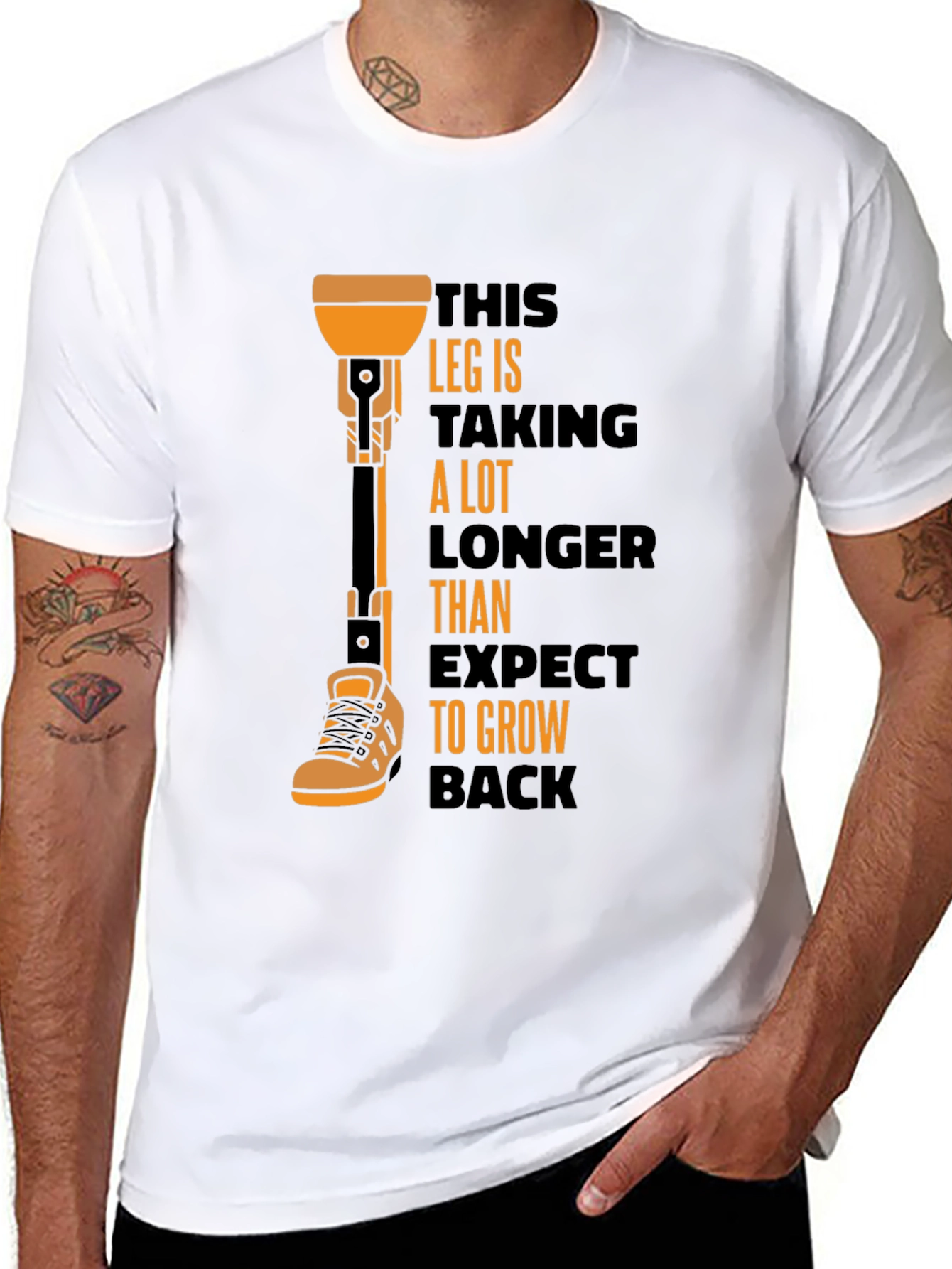 Humorous Prosthetic Leg T-Shirt