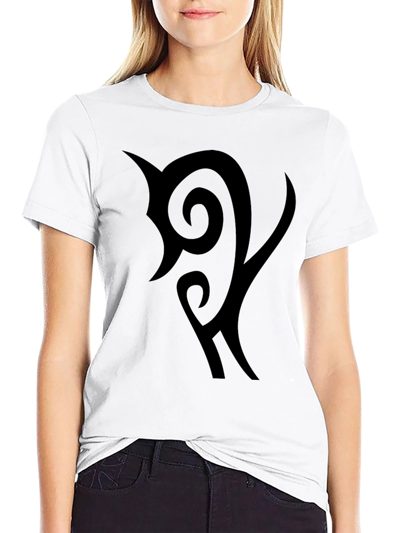 Black Graphic Tee - Tribal Design