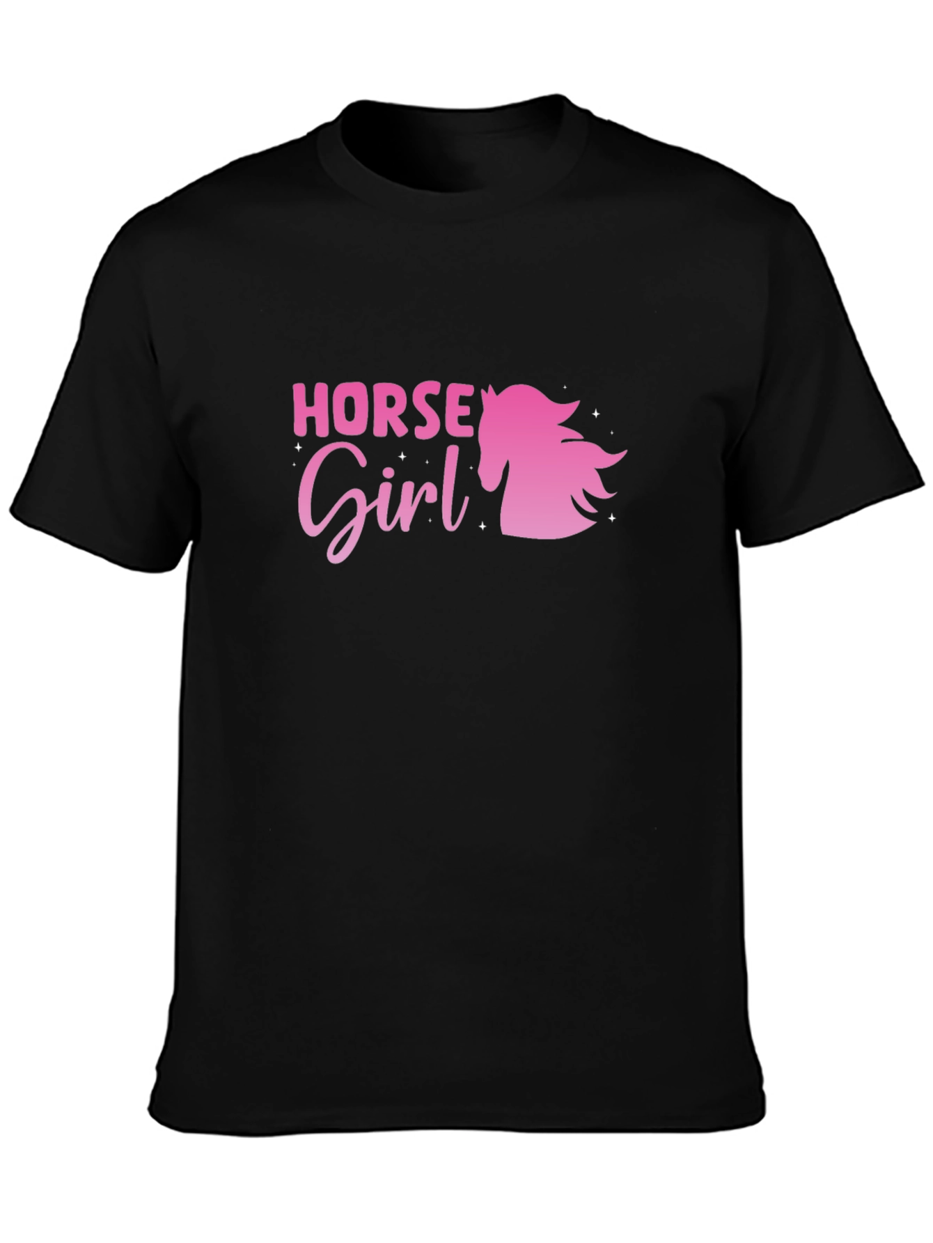 Horse Girl Graphic Tee - Black Cotton Shirt