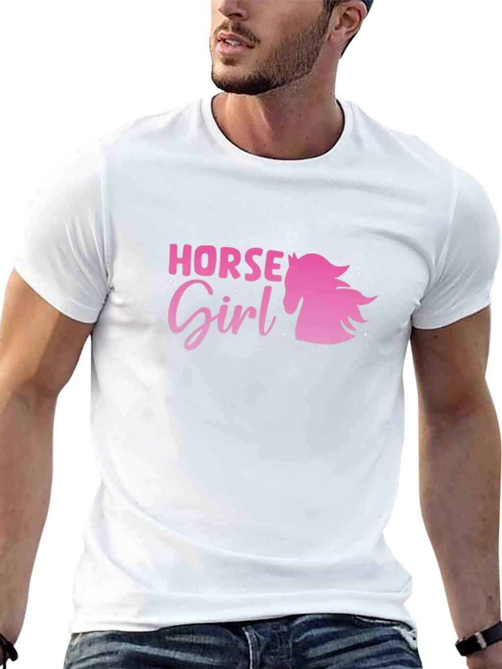 Horse Girl Graphic Tee - Black Cotton Shirt