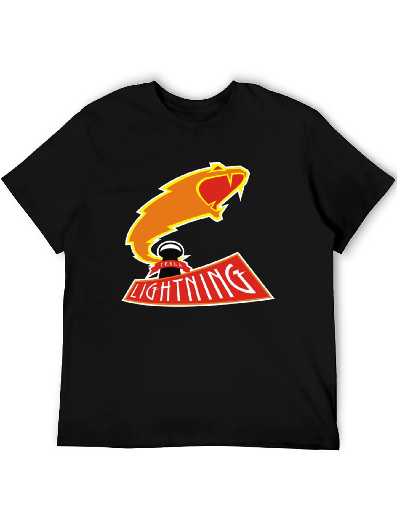 Tesla Lightning T-Shirt - Black Graphic Tee