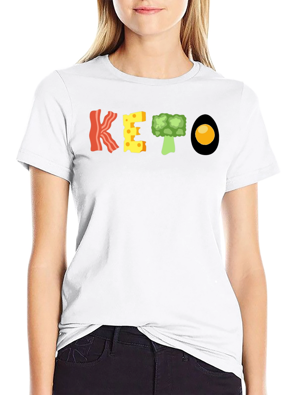 KETO Diet Food T-Shirt - Bacon Cheese Broccoli Egg