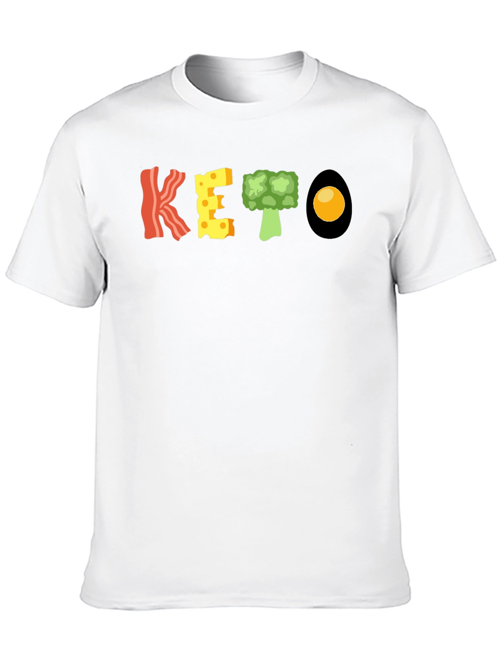 KETO Diet Food T-Shirt - Bacon Cheese Broccoli Egg