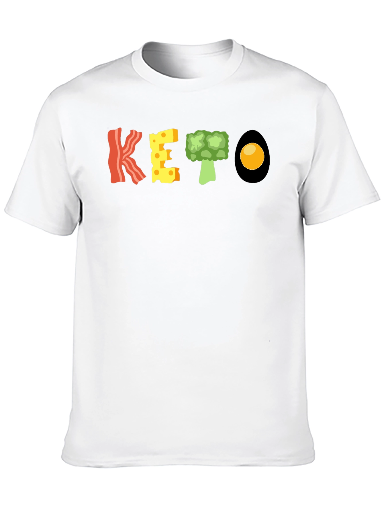 KETO Diet Food T-Shirt - Bacon Cheese Broccoli Egg