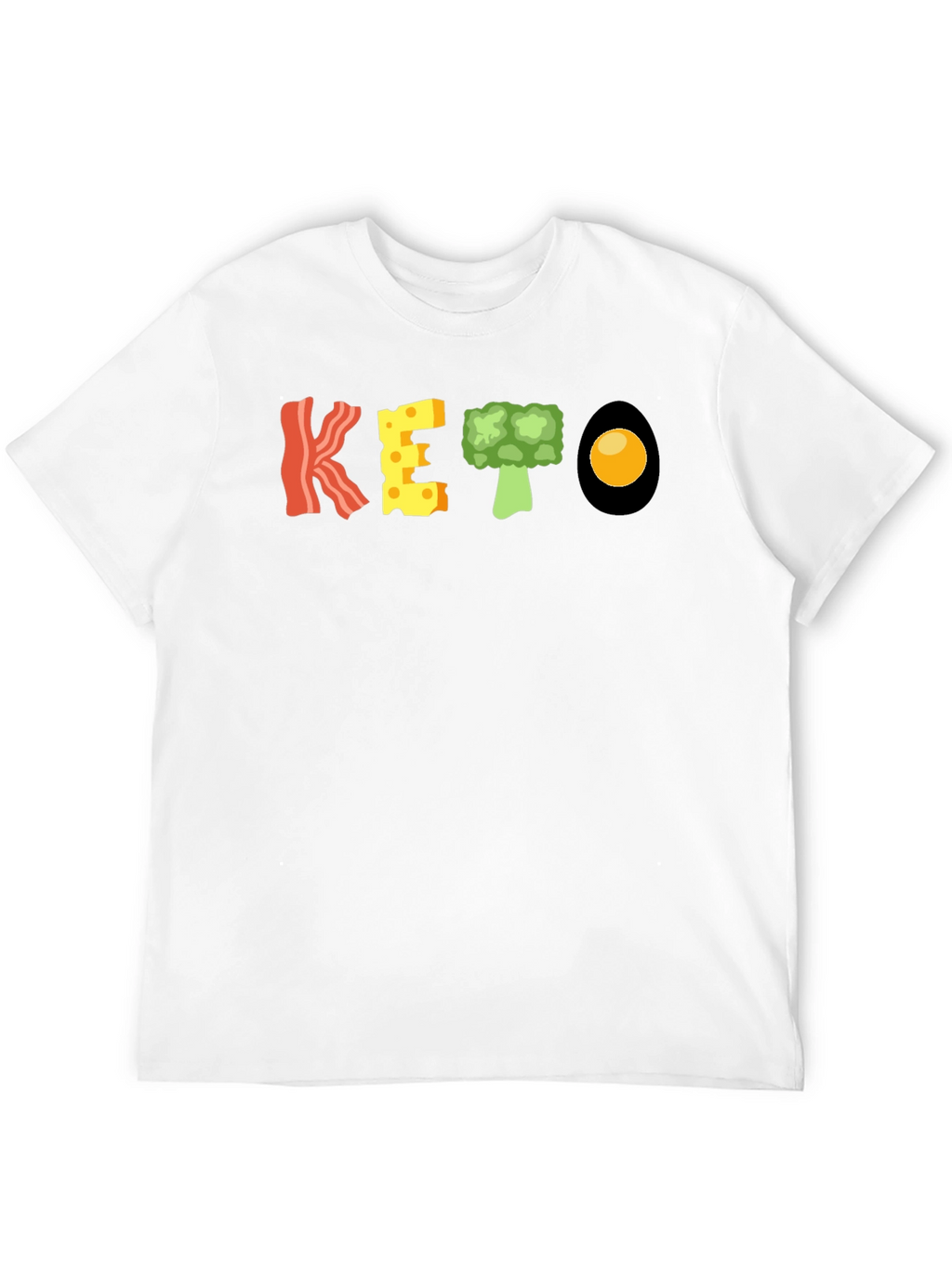 KETO Diet Food T-Shirt - Bacon Cheese Broccoli Egg