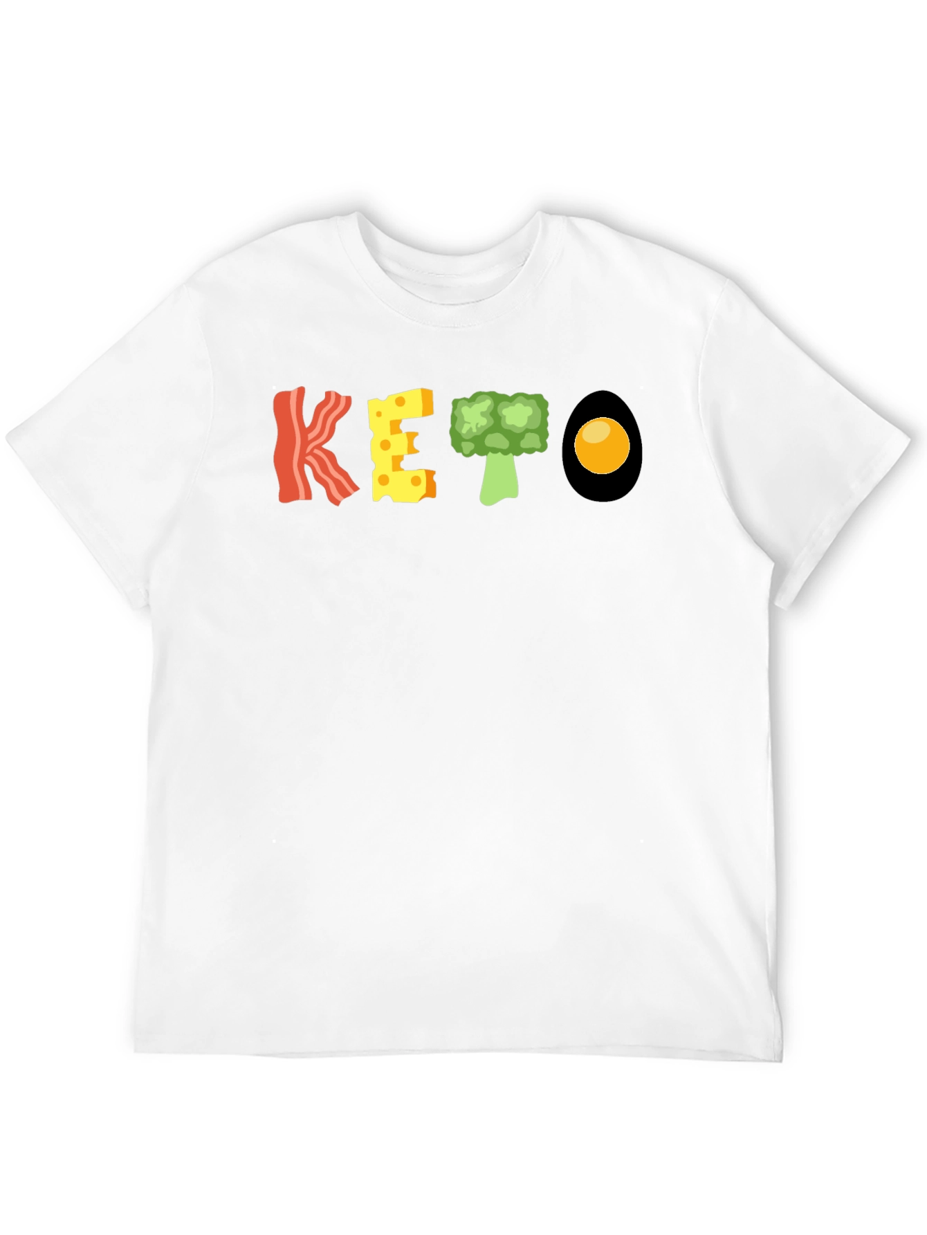 KETO Diet Food T-Shirt - Bacon Cheese Broccoli Egg