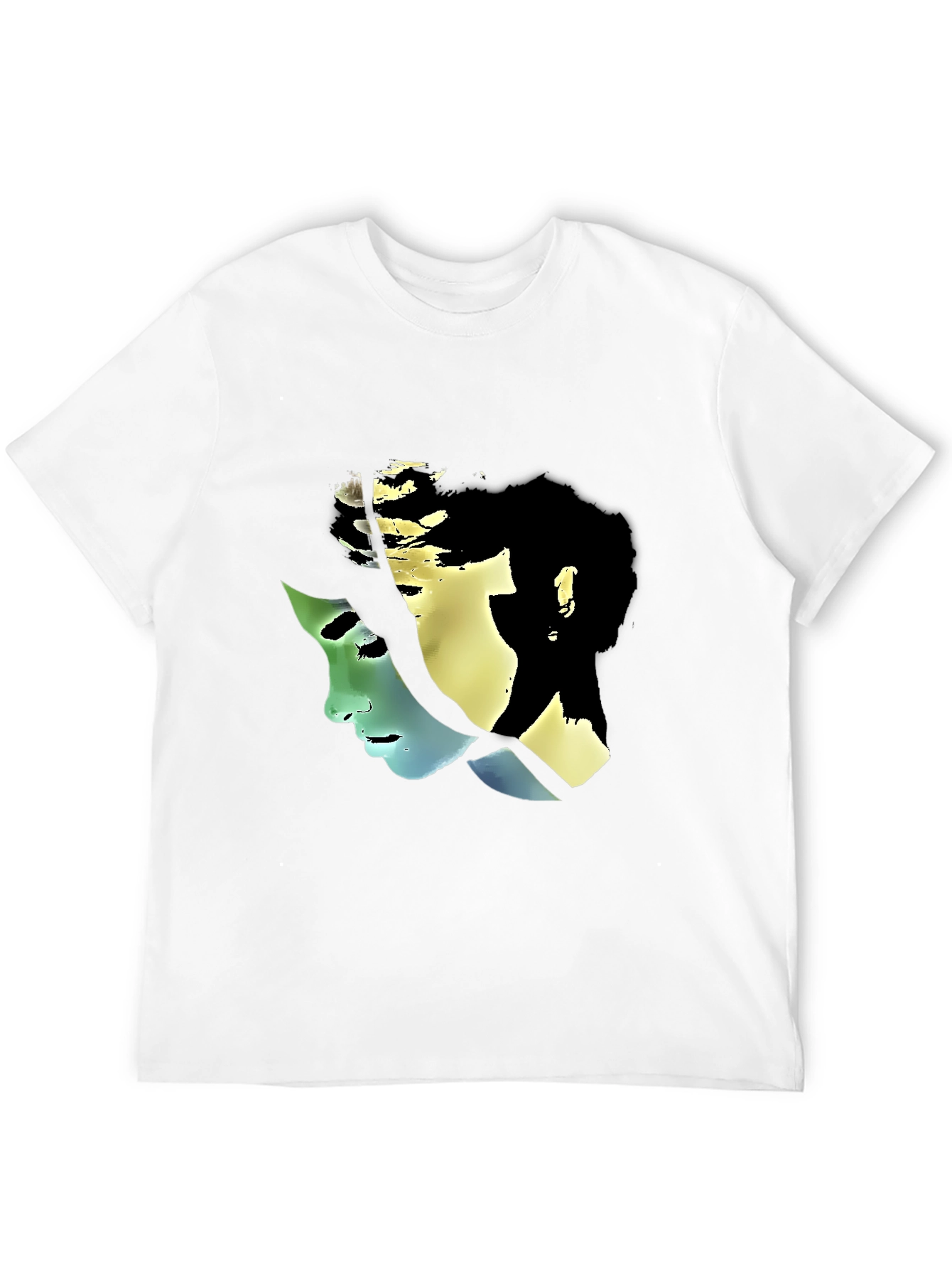 Abstract Face Graphic Black Tee
