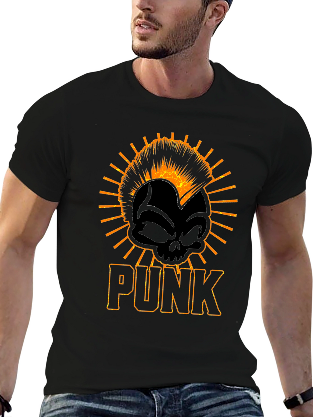 Punk Skull Graphic Tee - Edgy Style