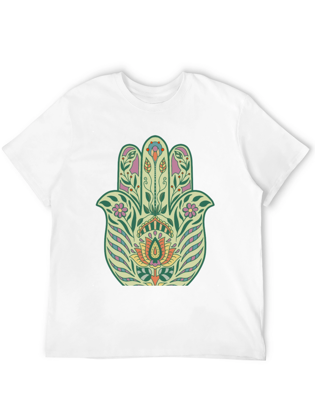 Floral Hamsa Graphic Tee - Black