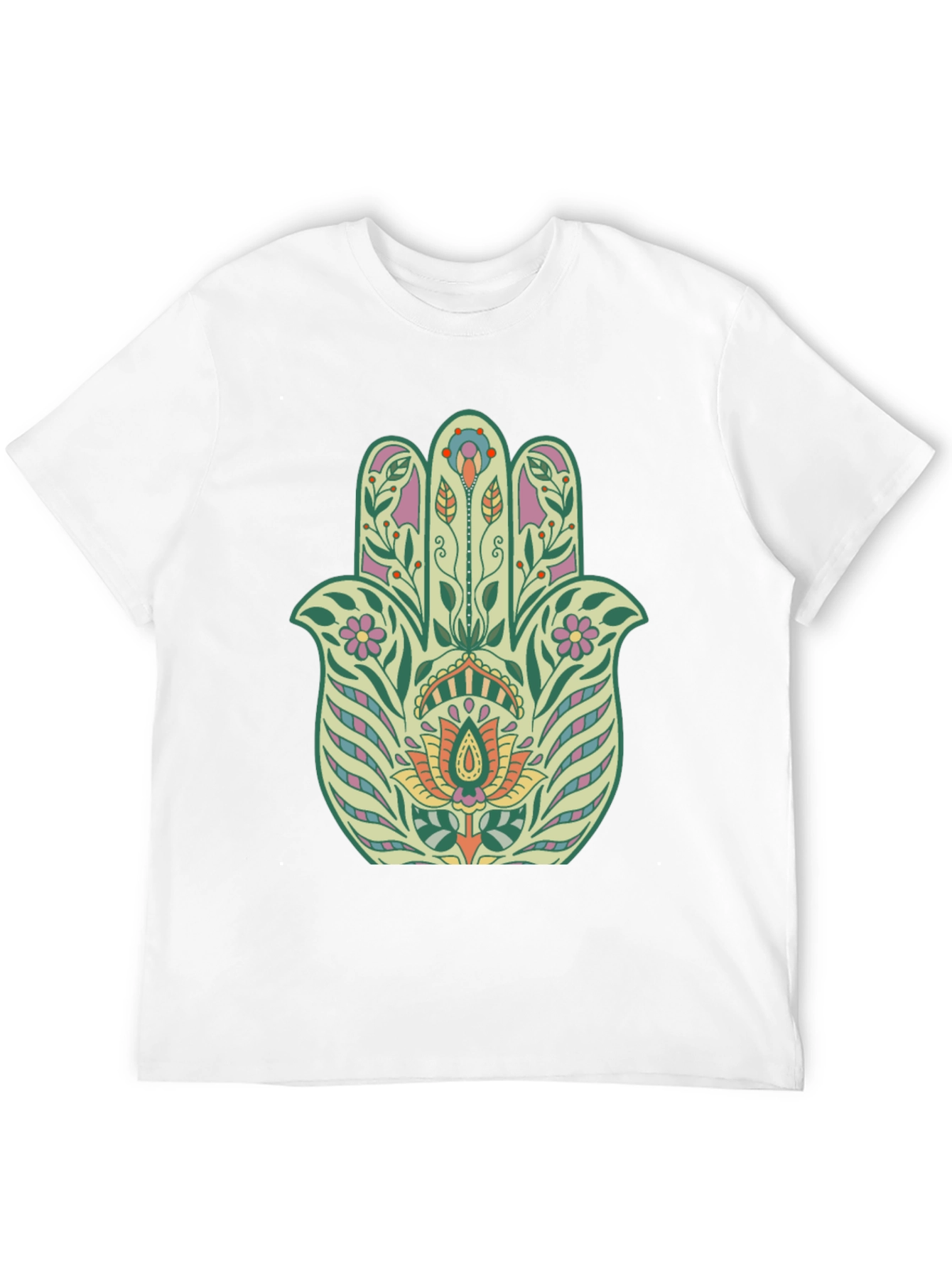 Floral Hamsa Graphic Tee - Black