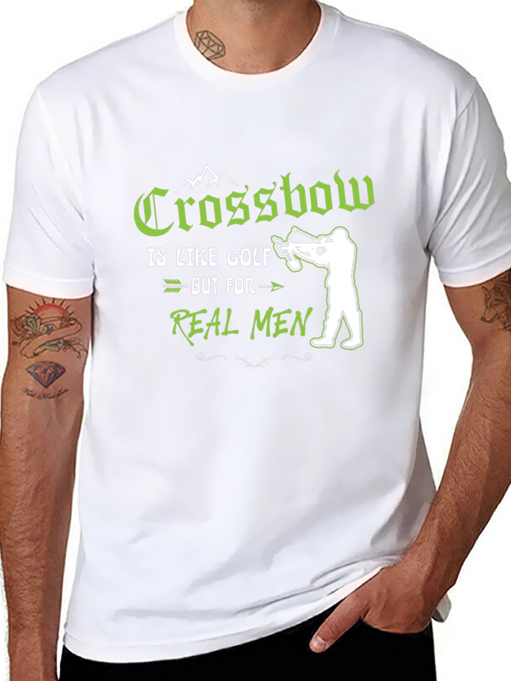 Crossbow Real Men Graphic T-Shirt
