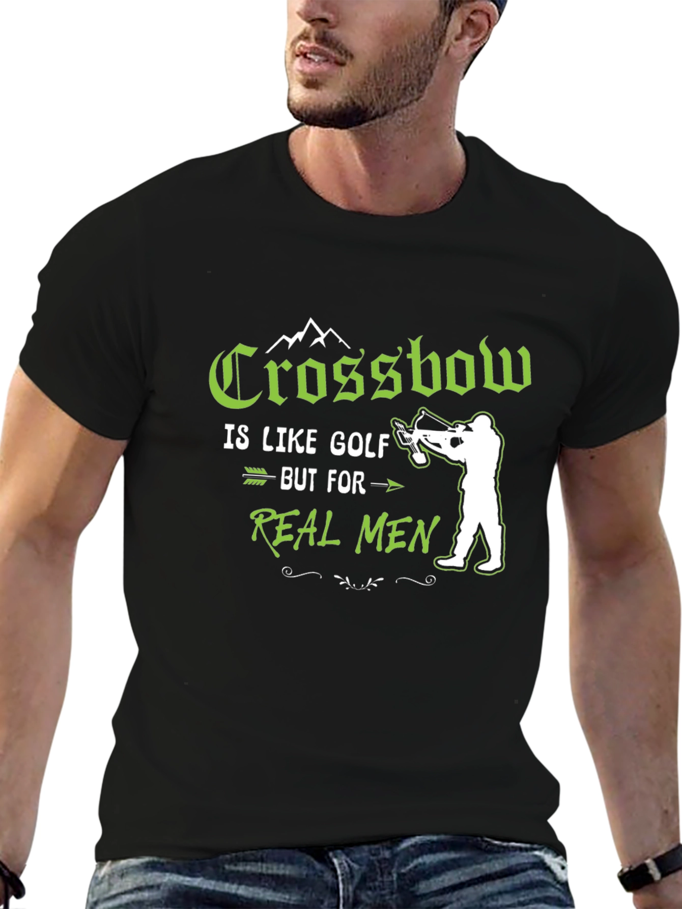 Crossbow Real Men Graphic T-Shirt