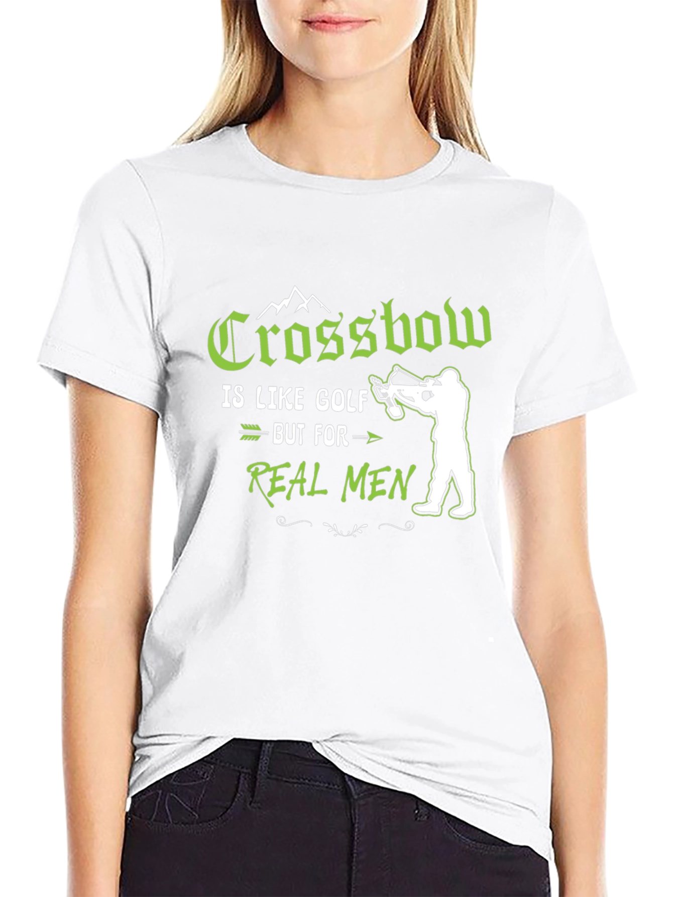 Crossbow Real Men Graphic T-Shirt
