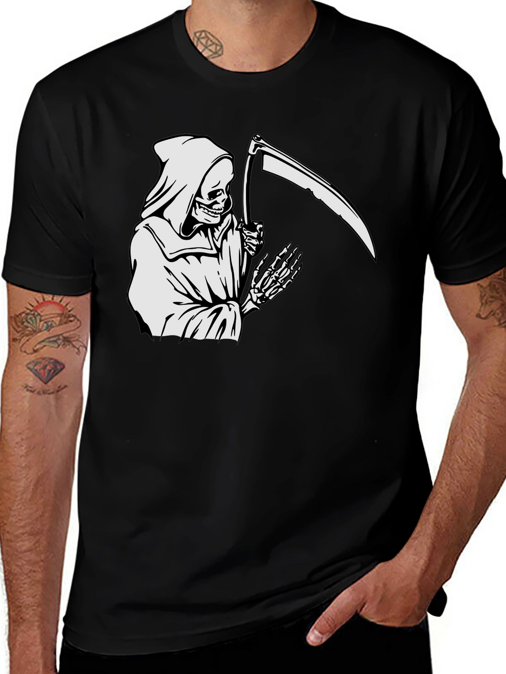 Grim Reaper Graphic Tee - Black