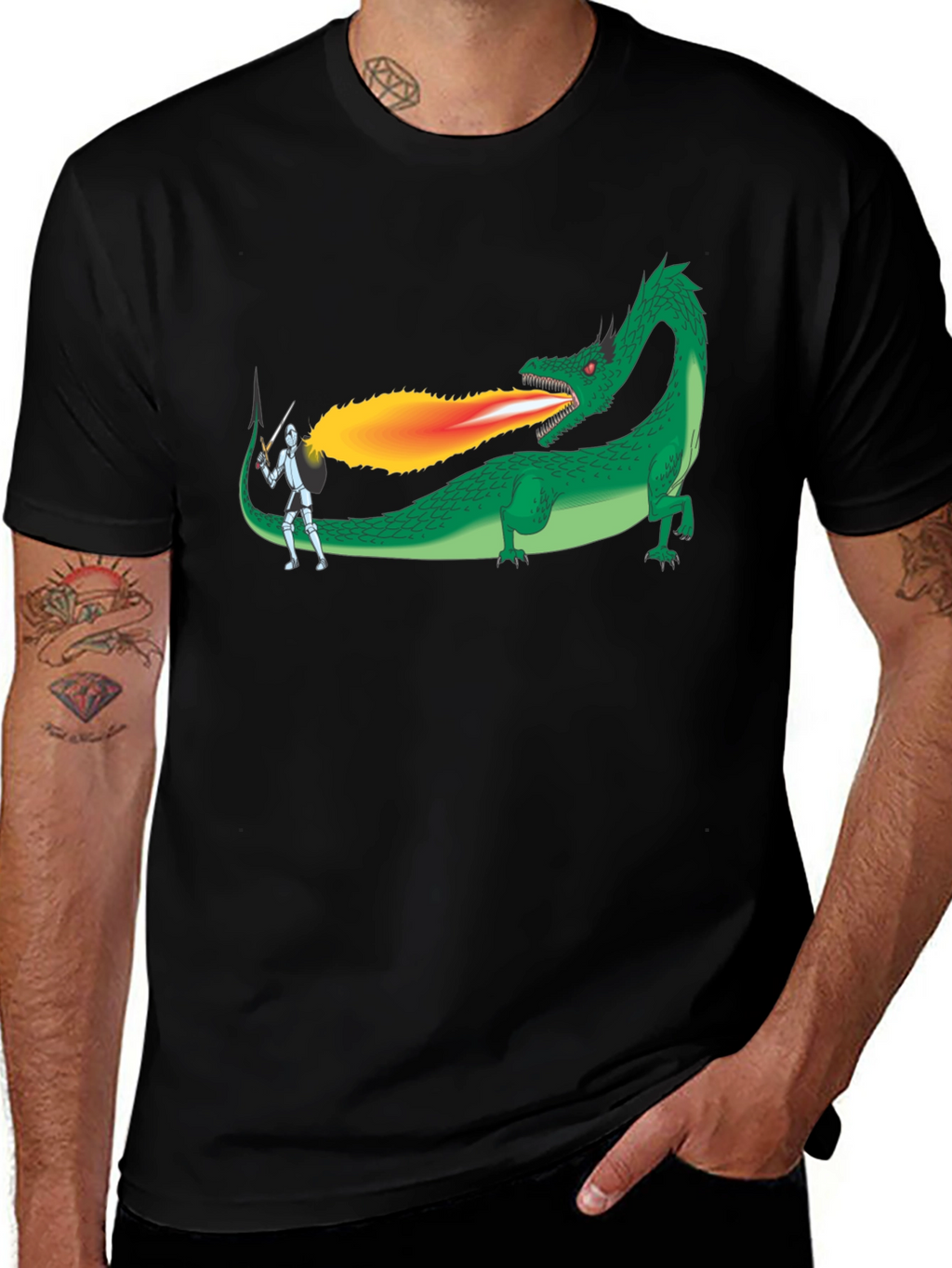 Dragon Slayer Graphic Tee - Black
