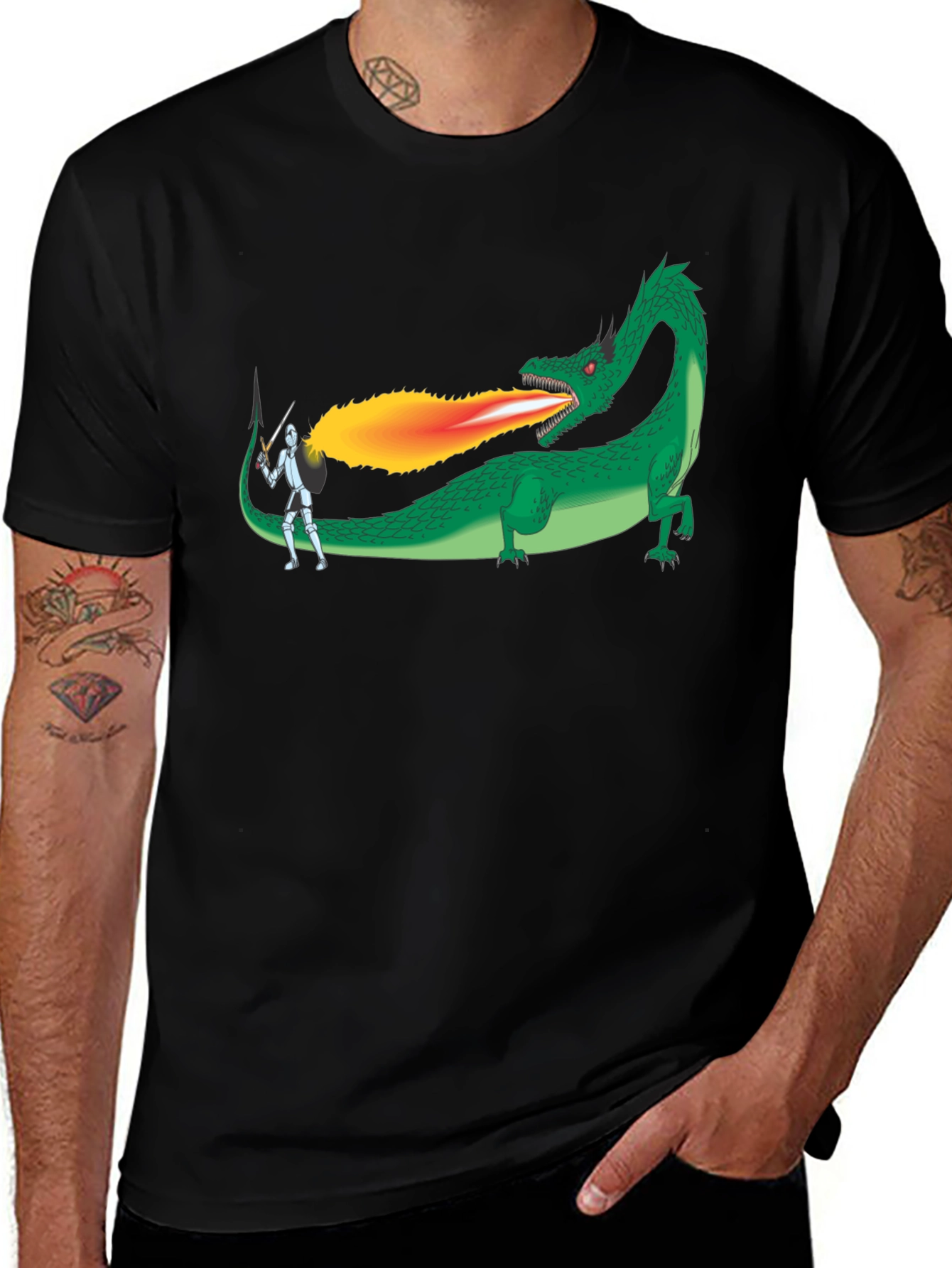 Dragon Slayer Graphic Tee - Black
