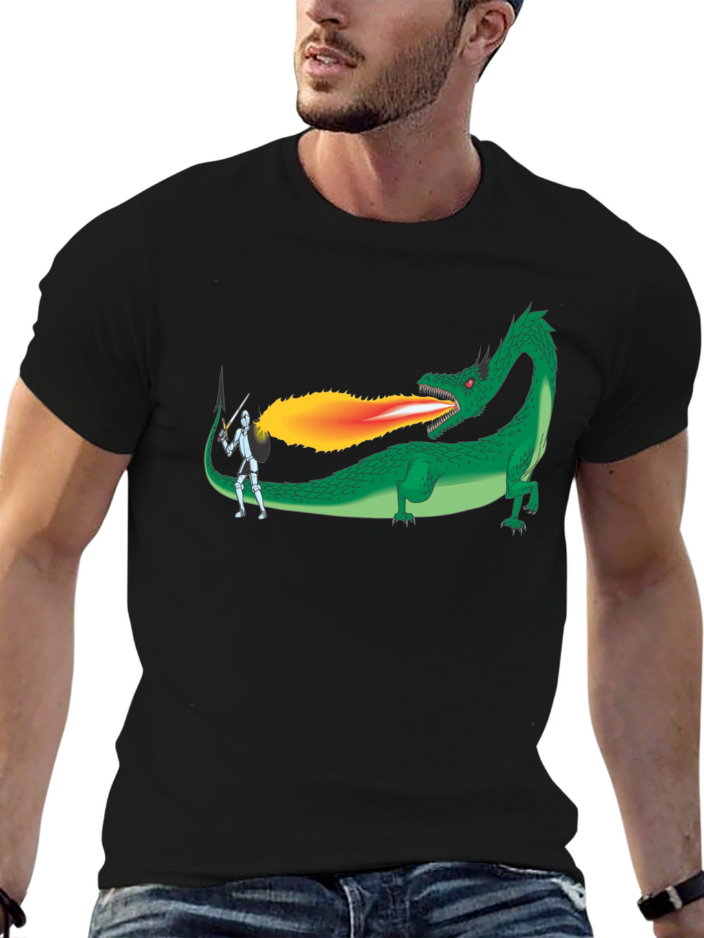 Dragon Slayer Graphic Tee - Black